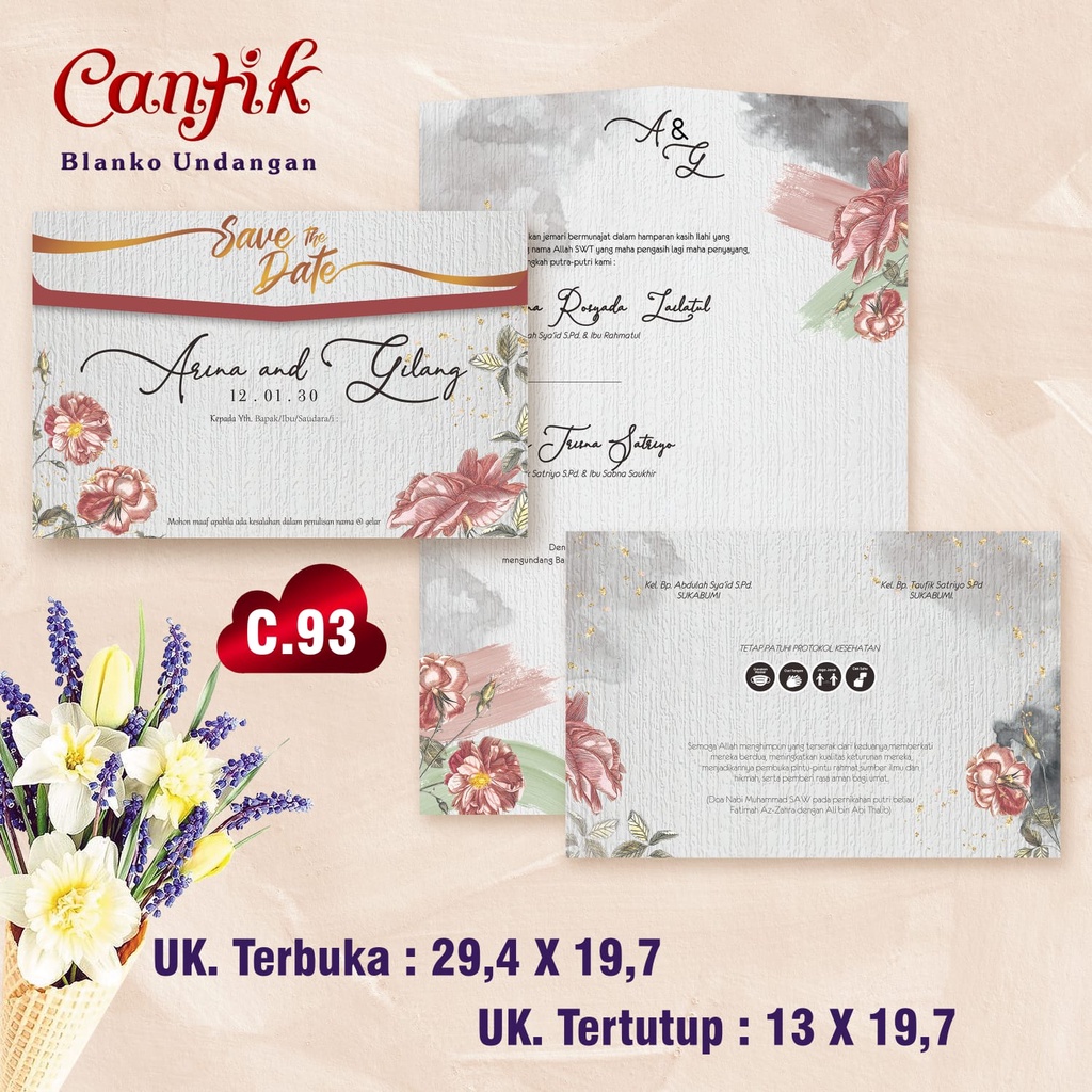 Blangko Undangan Kosong Free File Setting CorelDraw & Word - Seri CANTIK 93 Terbaru Dan Termurah