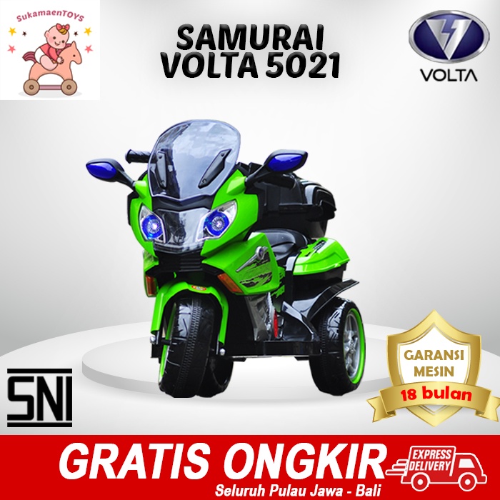 MAINAN MOTOR AKI ANAK VOLTA SAMURAI 5021 Hijau - SHP TOYS
