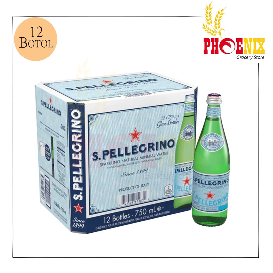 

San pellegrihno sparkling water 12 botol @750 ml