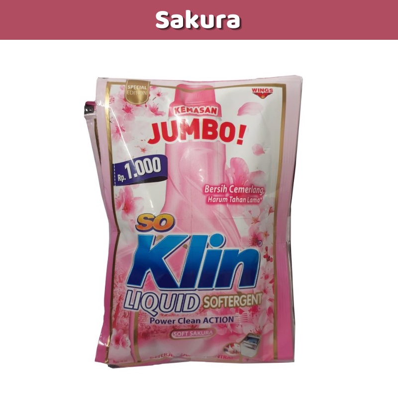 Soklin Liquid Detergent Jumbo 45ml 1 Renceng ( Isi 12 Sachet )