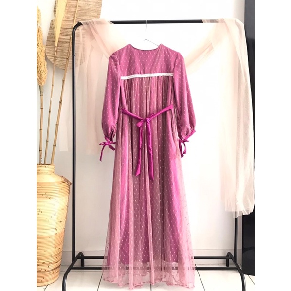 Dress Brukat Renda Lilac