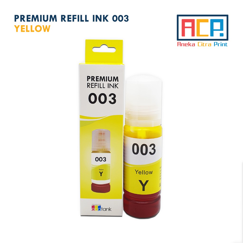 ACP Premium Refill Ink 003 - Tinta Dye Epson Botolan - Printer L1110 L1210 L1250 L3110 L3150 L3210 L5190