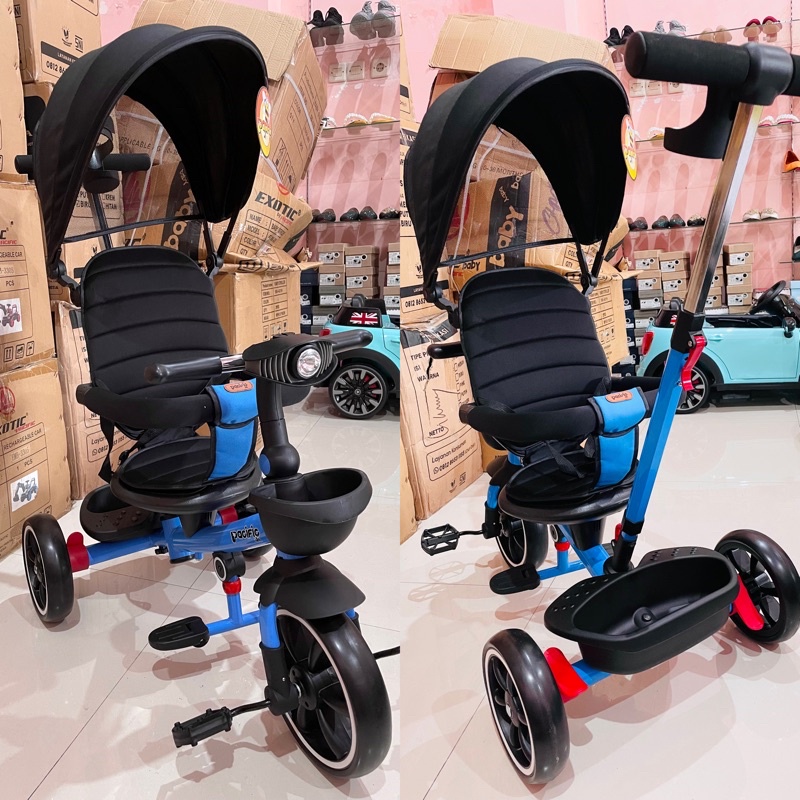 Sepeda Anak Roda Tiga Premium Stroller Merk Pacific PC 8018-1