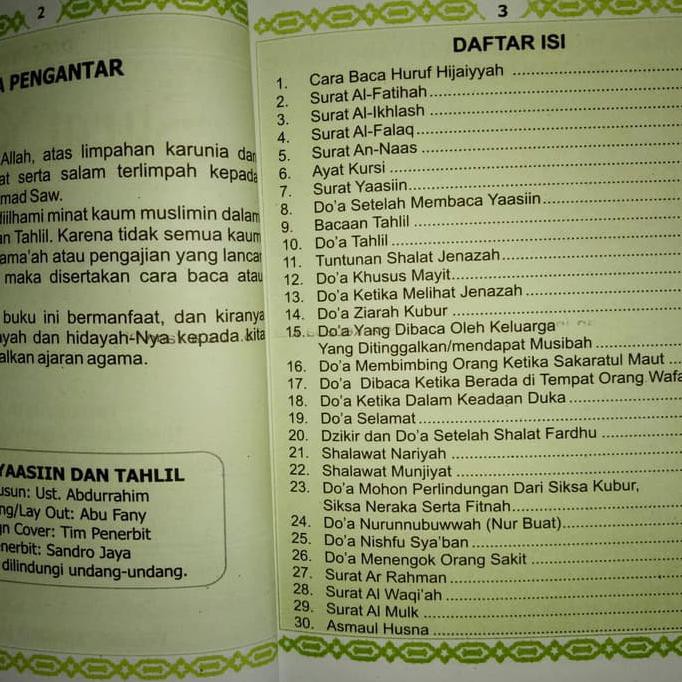 Diskon Buku Yasin Tahlil Dan Doa Nurbuat Dilengkapi Surat Tabarok