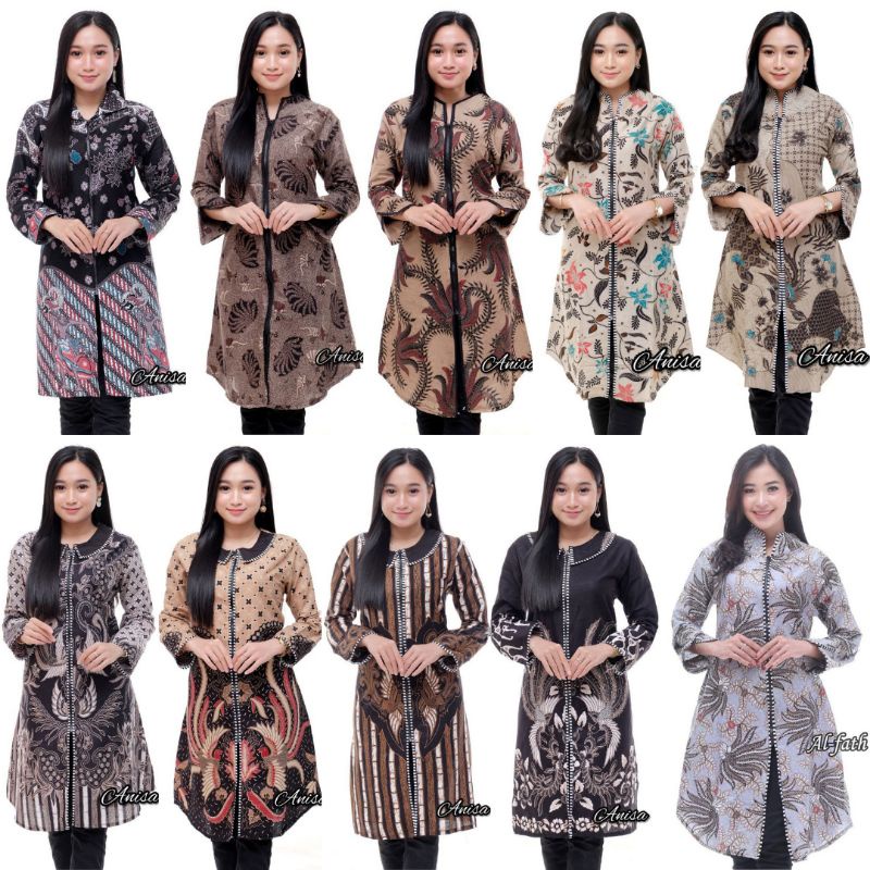 BISA COD M L XL XXL Jumbo //Batik Wanita Ghadistore // Baju batik wanita// TUNIK BATIK WANITA// TUNIK ZIPER// TUNIK