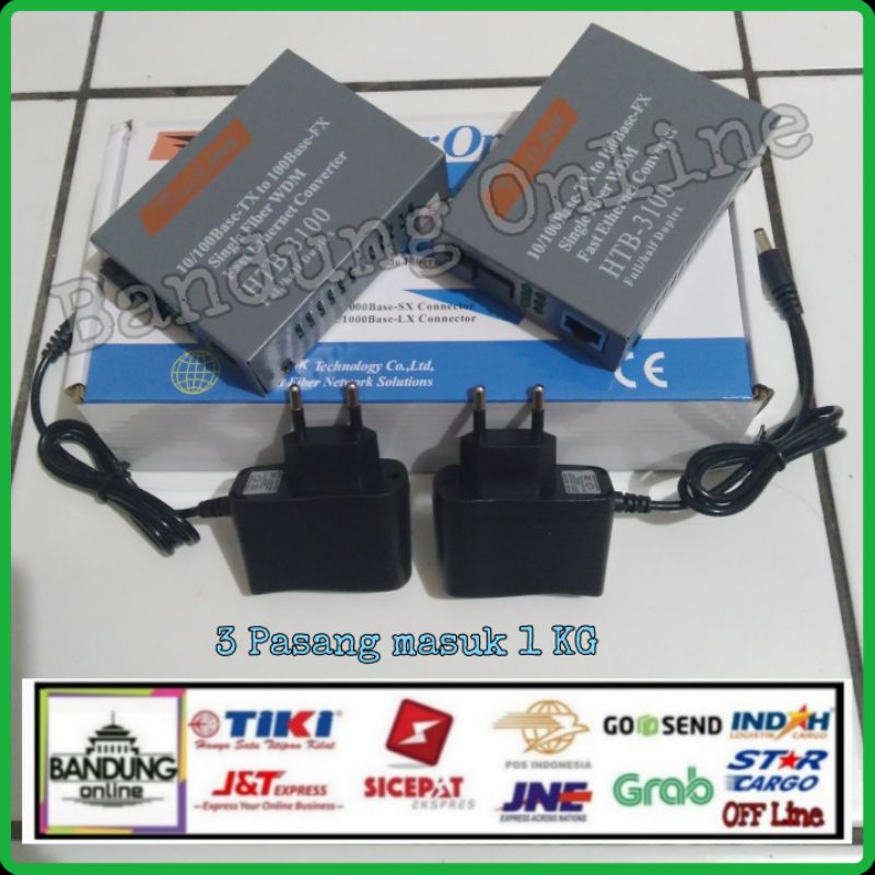 NETLINK OPTICAL MEDIA CONVERTER HTB-3100 (A/B) 25KM - Konverter FO to Lan - Lan to FO
