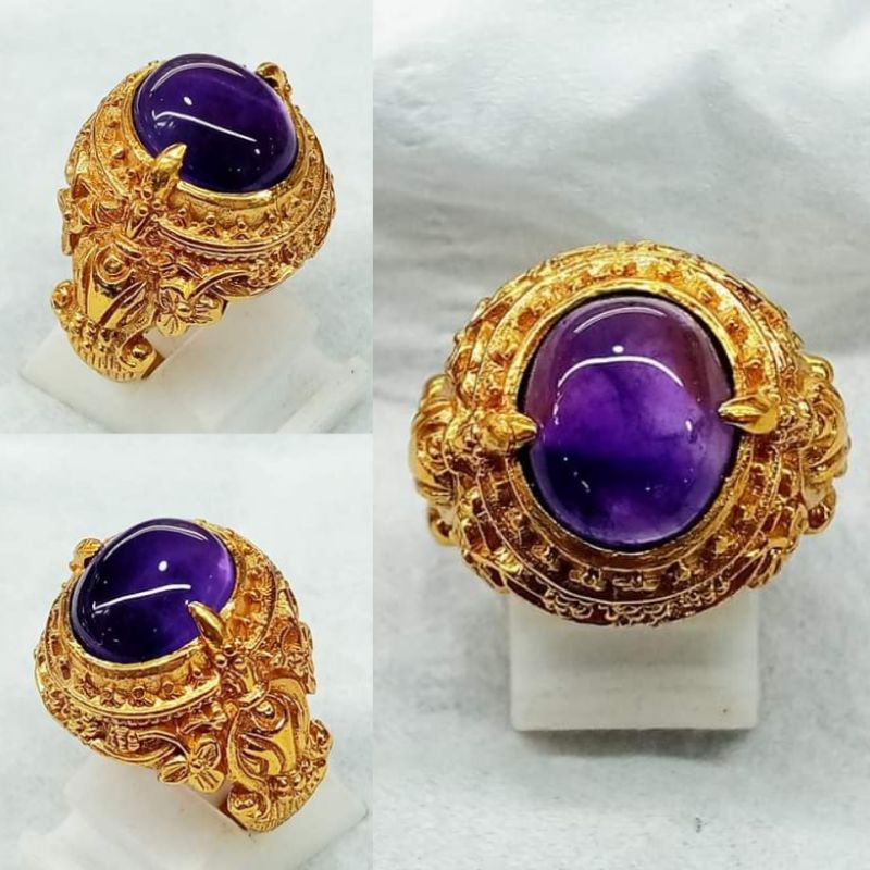 Cincin Batu Kecubung Natural Asli 100% Original