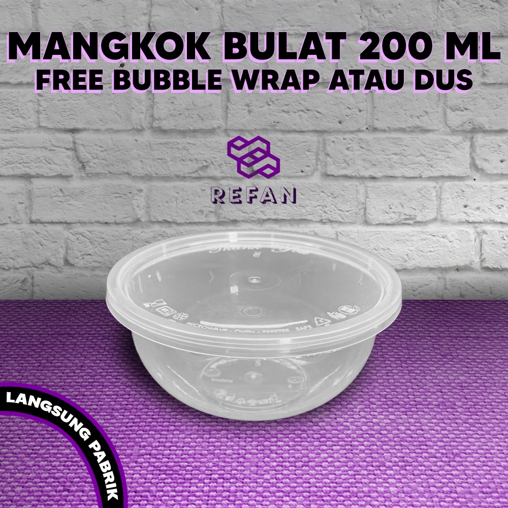 Mangkok Plastik 200 ml Thinwall / Tempat Kotak Makan Nasi Cup Puding