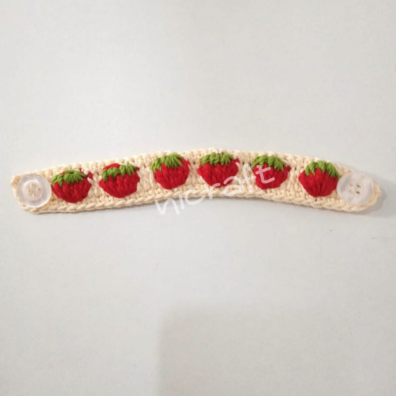 konektor masker rajut strawberry lucu banget, SEBELUM ORDER BACA DESKRIPSI TERLEBIH DAHULU YA