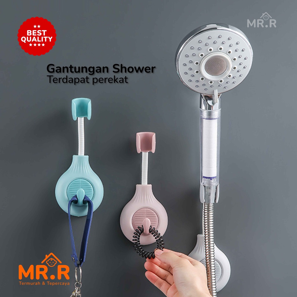 Gantungan Shower Tempel Kamar Mandi Dudukan Pegangan Kepala Keran Air Hangger Holder Shower