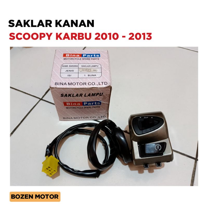 Saklar Kanan Scoopy Karbu 2010 2011 2012 2013 / Holder Tombol Set Assy Starter Stater / Lama Old