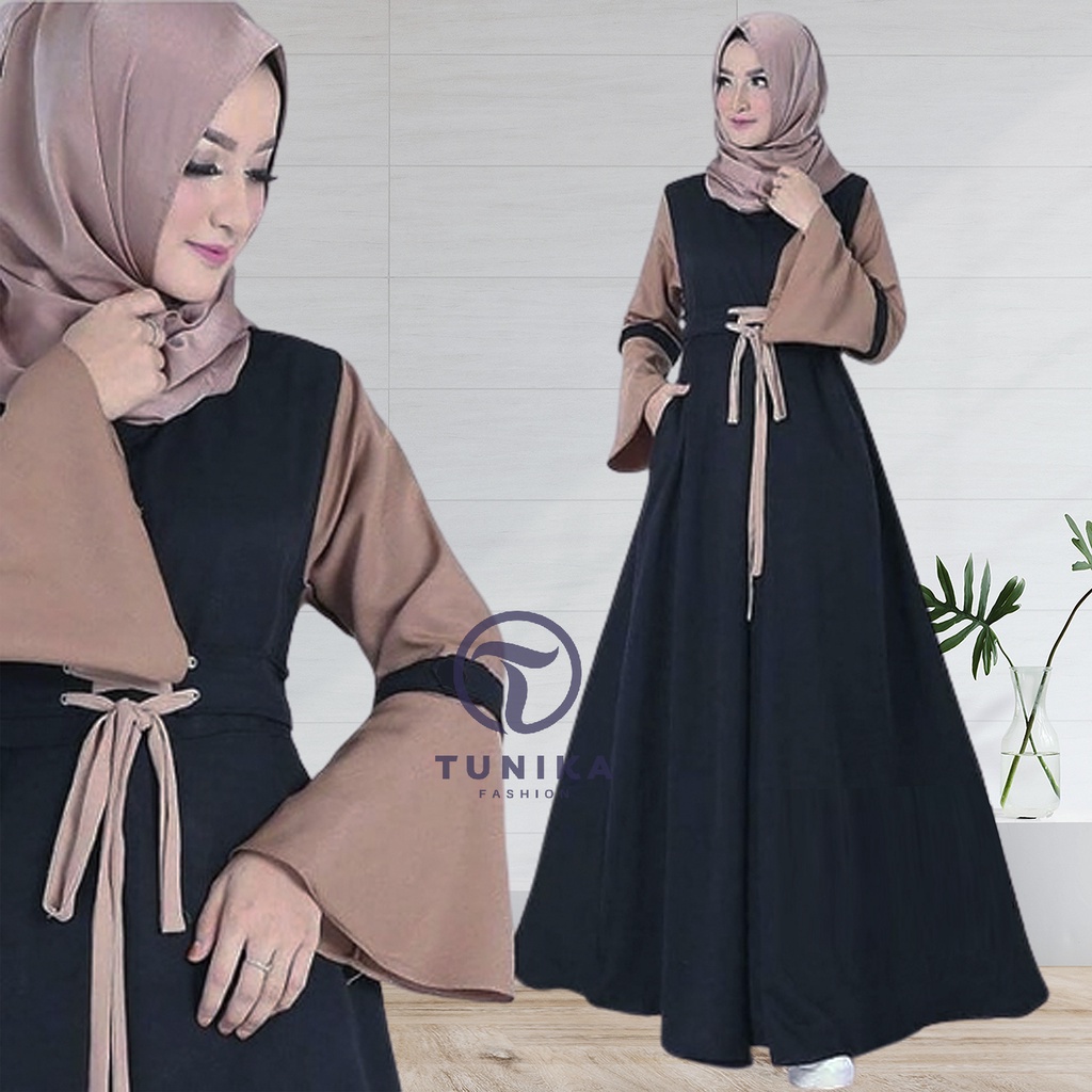 Baju muslim dress maxi maxy Gamis syari harga grosir Wolycrepe busana muslim wanita Moscrepe murah