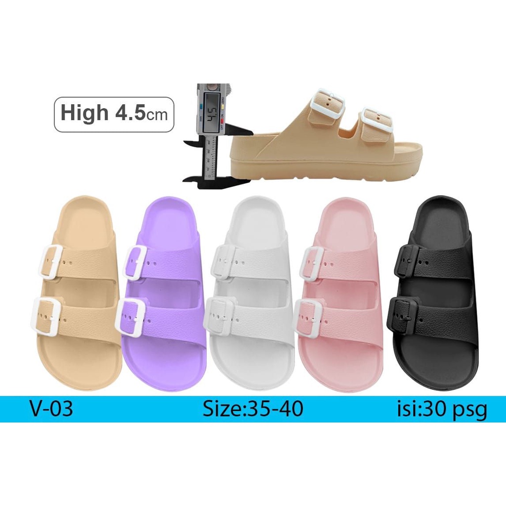 Sandal slop wanita karet jelly tebel original sendal selop jely cewek dewasa perempuan model distro slip on branded