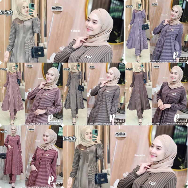 PAULA SET ORIGINAL BY UWAIS HIJAB. SETELAN PANT WANITA TERBARU|SETELAN PREMIUM PRODUK