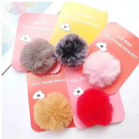 ( Fy ) COD Popsocket lucu Pompom Popsockets Bulu / Popsocket PVC Motif (PREMIUM) B17