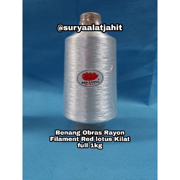 Benang Rayon Filament Red lotus Kilat full 1kg =rp.51.500/1cones