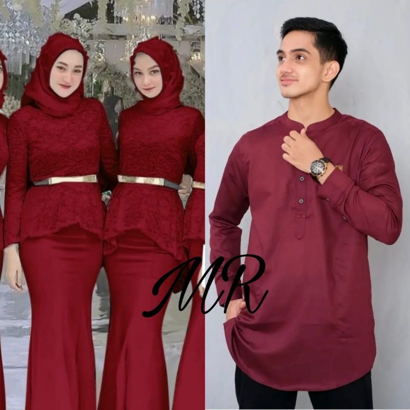 Couple Gamis Pasangan Lebaran Terbaru 2022 Pakaian Muslim Kekinian Trendy Kahiyang Sarimbit Model Du