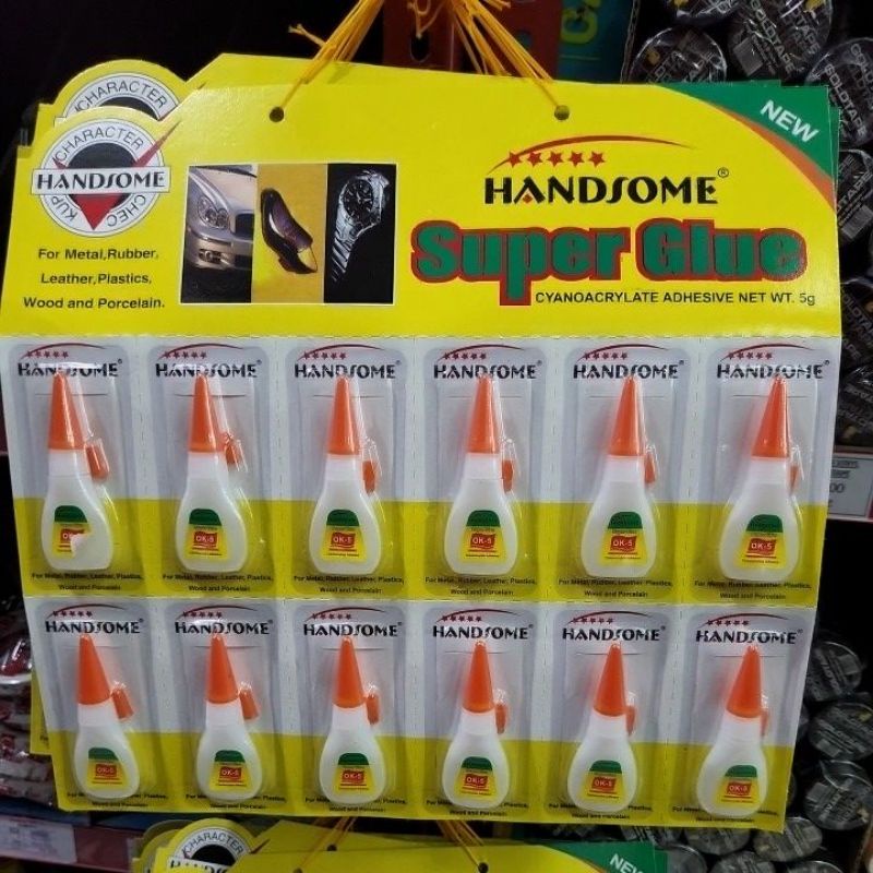 

Lem HANDSOME Botol Renceng / Lem Handsome Botol Papan / Lem Korea Handsome/ Lem Power Glue (1Papan = 12pcs)