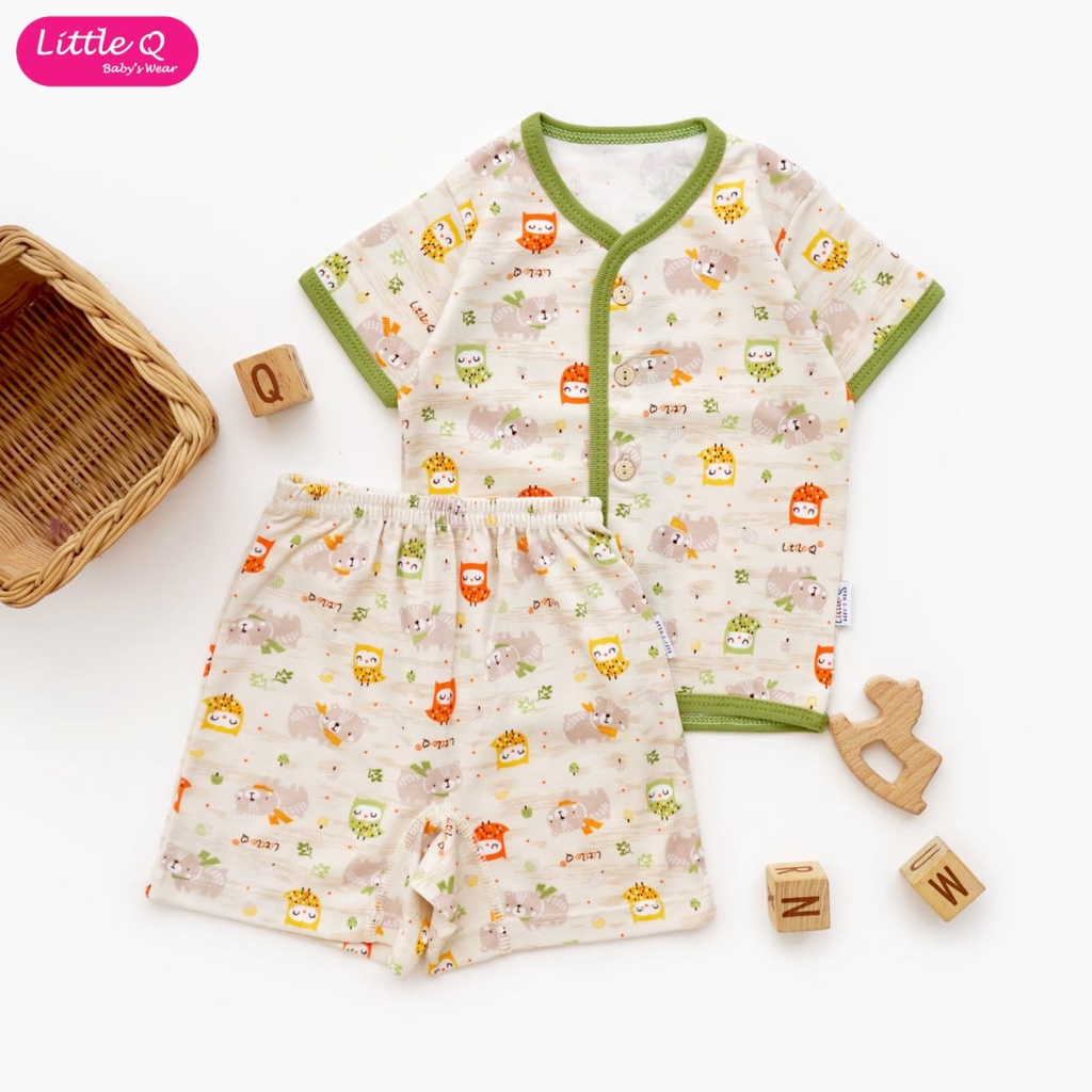 LittleQ Setelan Baju Pendek BIS Celana Pendek Motif Girl S M L - Little Q Baju Bayi dan Anak SNI