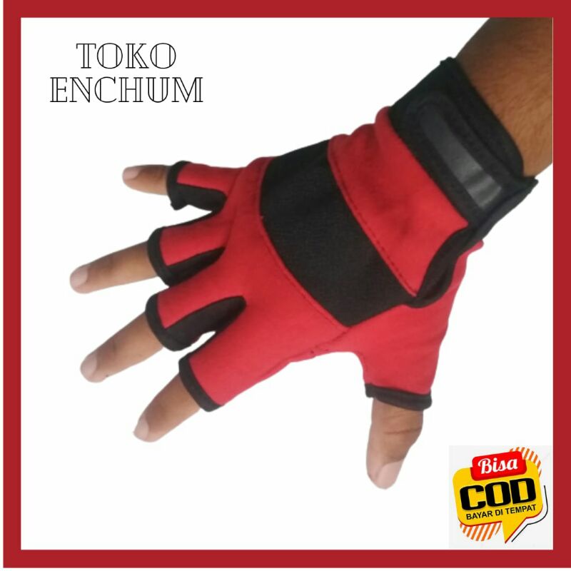 Sarung Tangan Pendek Emen Polos Murah - Motor Glove Gloves