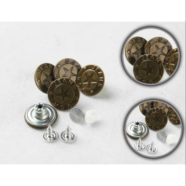 12 set kancing jeans levis / kancing celana 17 mm TIDAK goyang