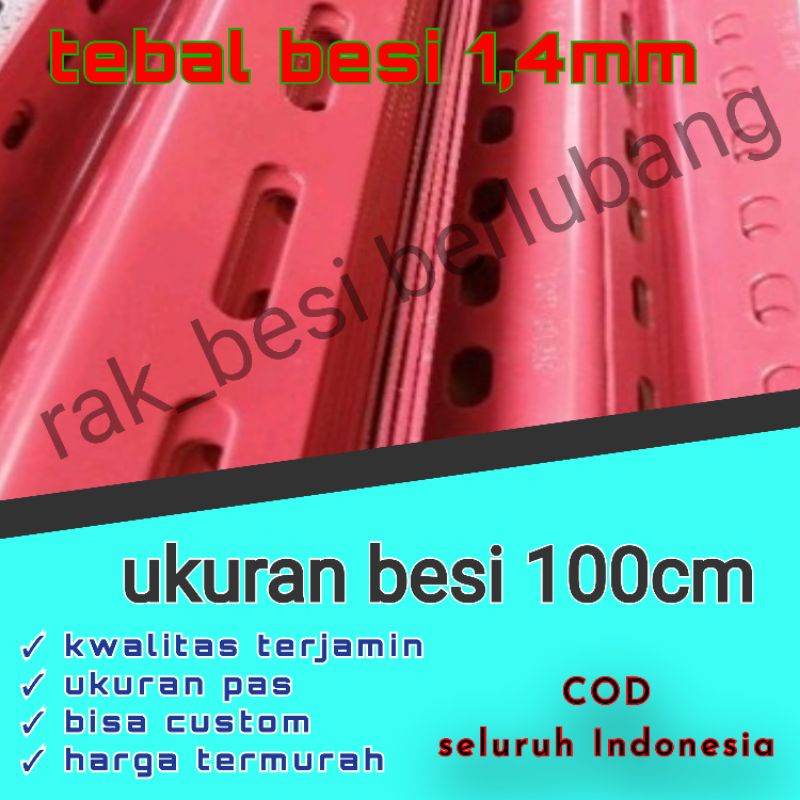 besi siku lubang 100cm tebal 1,4mm warna siku lubang hamertune | siku lubang putih | siku lubang mer
