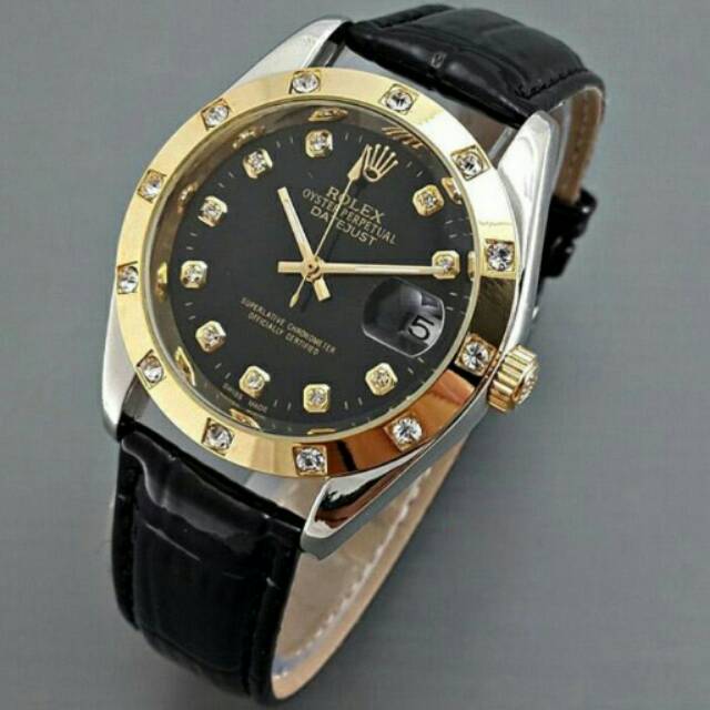 Jam Tangan Pria / Wanita Rolex Automatic Mesin Diamond