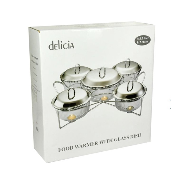 DELICIA Set 5Pcs Penghangat Makanan/Mangkuk Makanan/Food Warmer