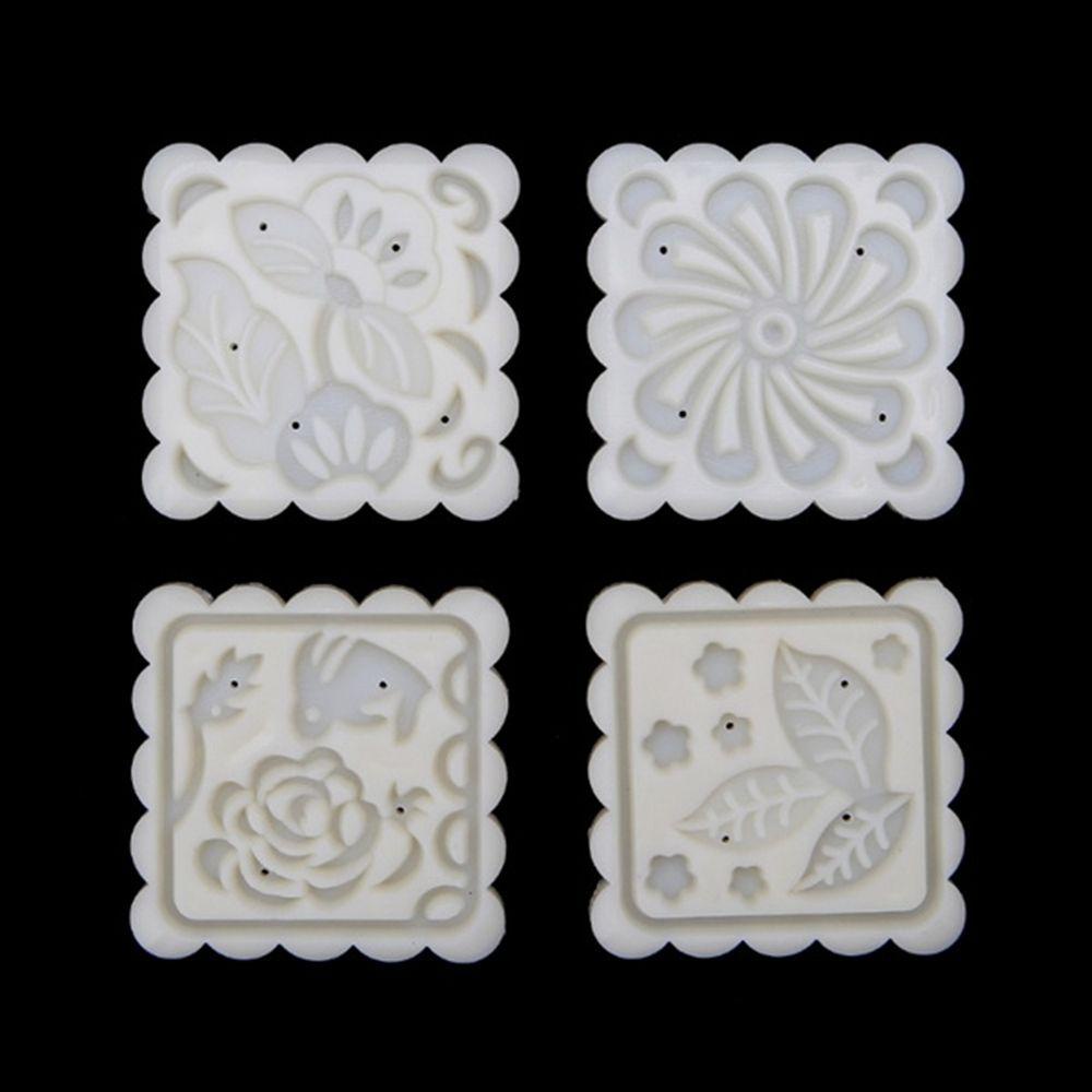 [Elegan] Cetakan Mooncake DIY Tangan Tekan Alat Kue Aksesoris Dapur Plastik Cetakan Kue Bulan Anti Lengket
