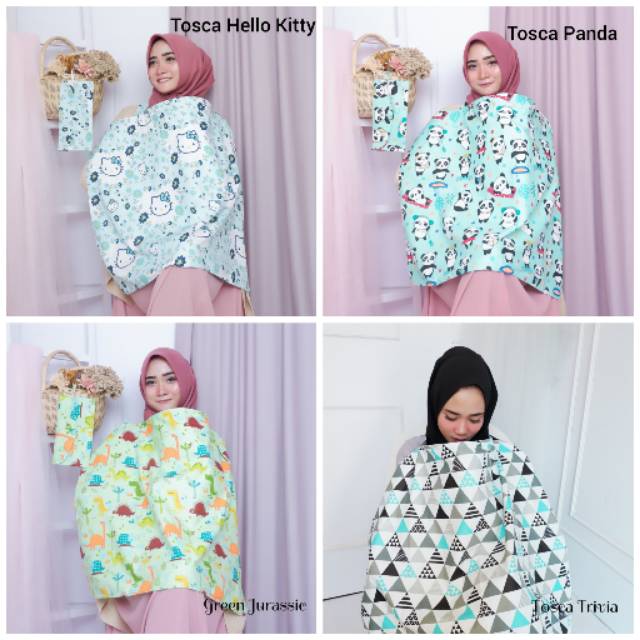 Nursing Cover Apron Menyusui Bahan Tebal Free Tas Bisa Bolak Balik