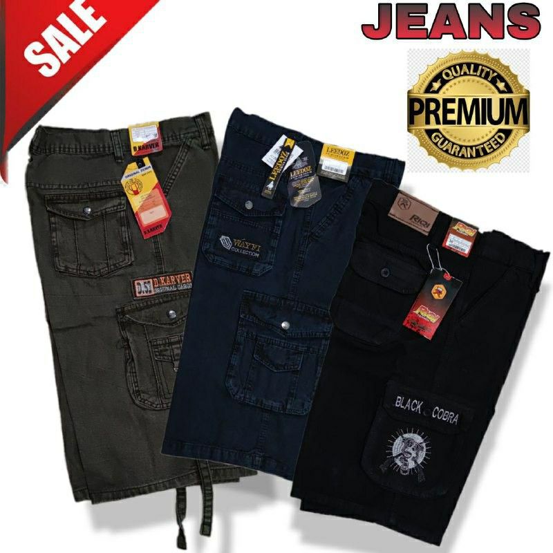 Celana Levis Pria Pendek 3/4 Celana Cargo Celana Gunung