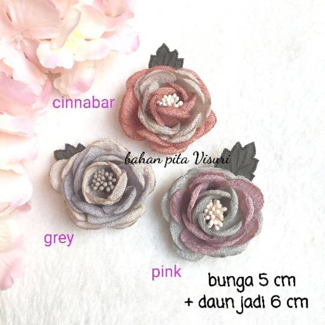 Bunga Kain Serat Dua warna Satu Daun