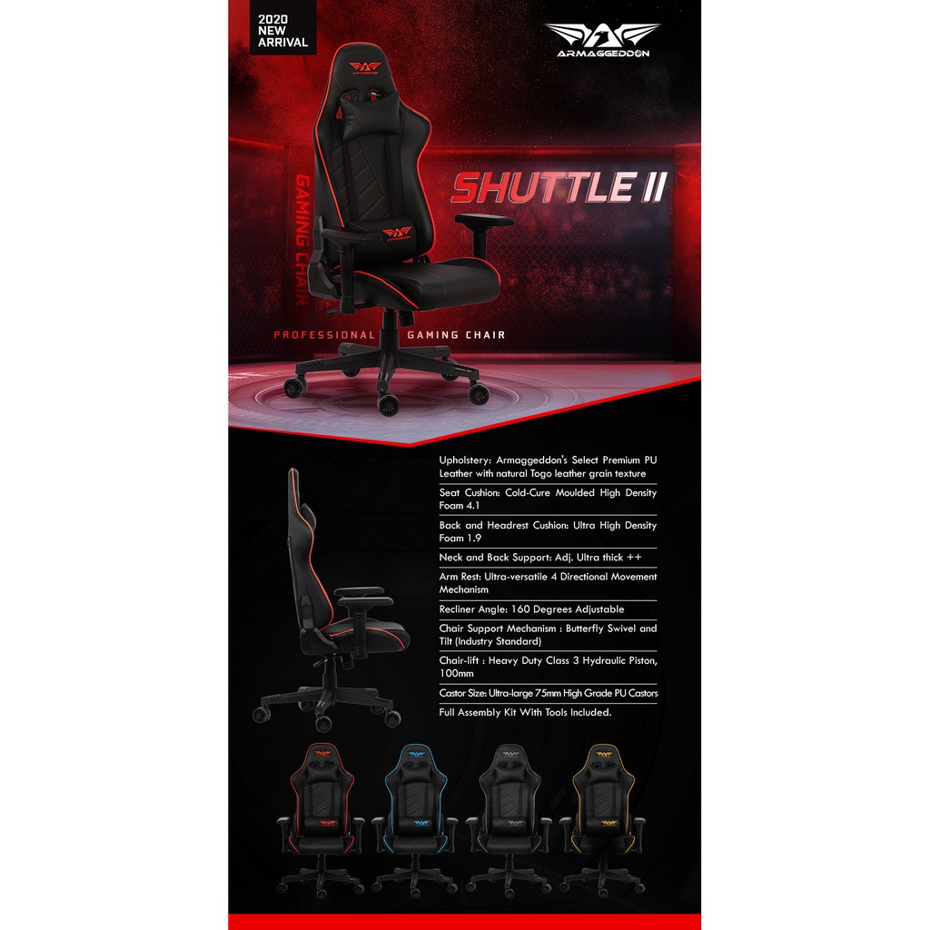 Kursi Gaming PREMIUM Armaggeddon SHUTTLE II - Shuttle 2 Gaming Chair