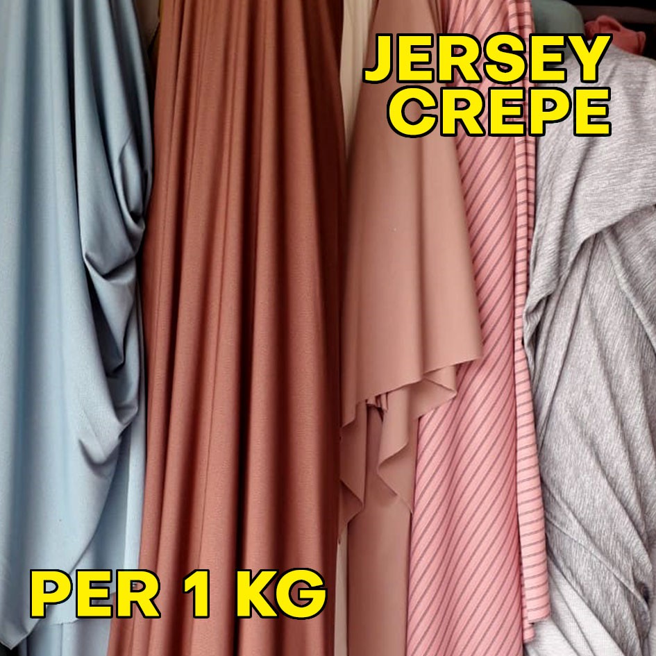 Bisa Cod Lebar 2 Meter Kain Jersey Crepe Polos Kiloan Online Murah Shopee Indonesia