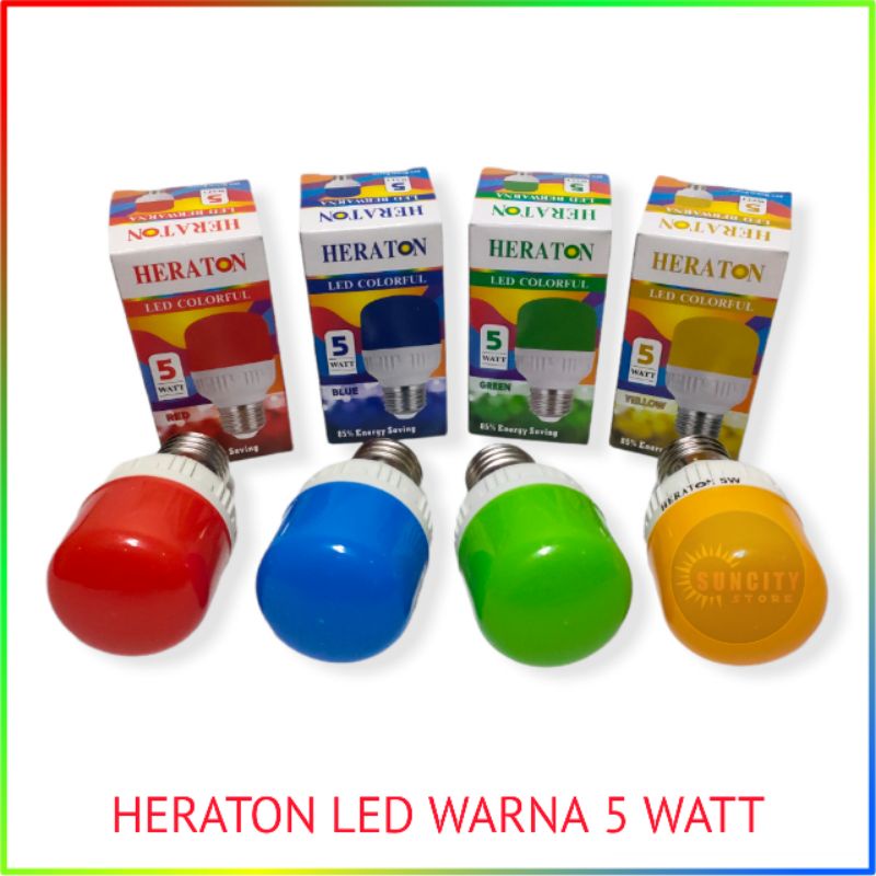 Heraton Colorful Lampu LED Warna 5 Watt