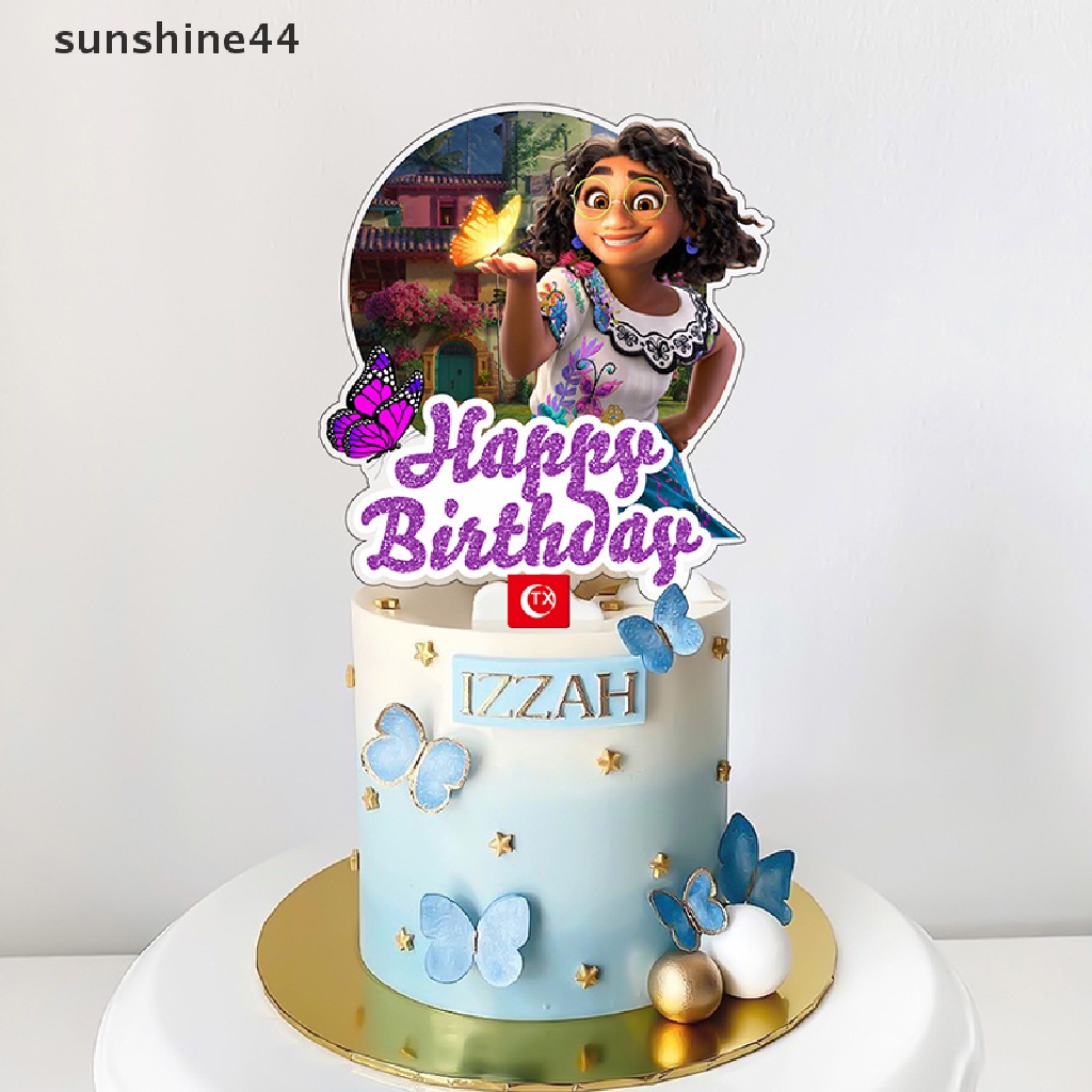 Sunshine 1PC Topper Kue Ulang Tahun DIY Bahan Akrilik Untuk Dekorasi Rumah