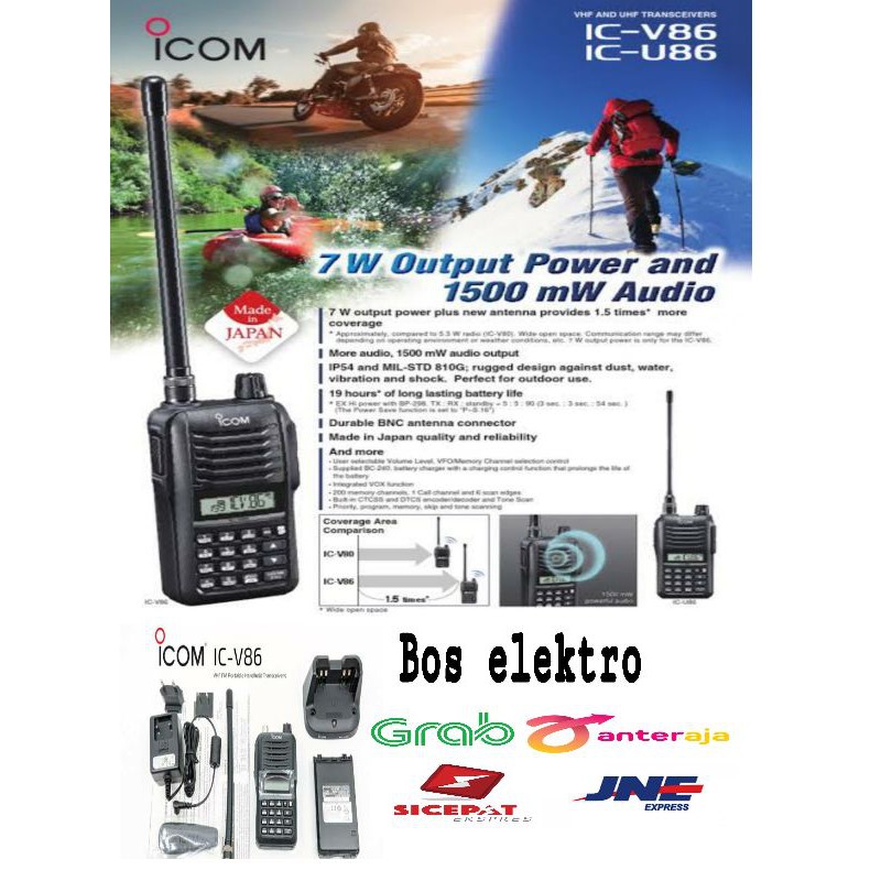 HT ICOM IC-V86 VHF ORIGINAL JAPAN GARANSO RESMI