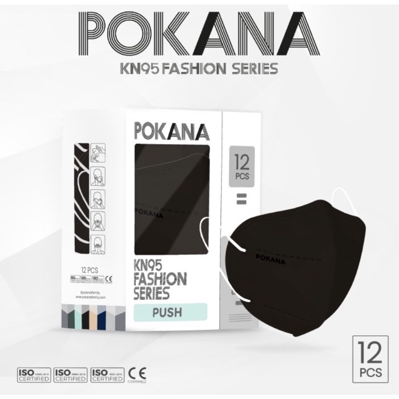 Pokana KN95 6ply Fashion Series earloop surgical face mask