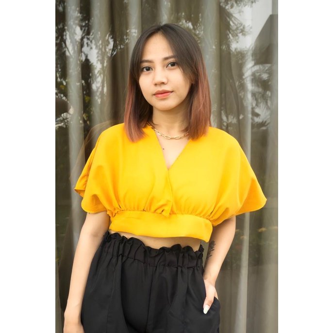 RX FASHION - FEMEI OUTER CROP XXL TWISTCONE / BOW BACK CARDY / Slit Back Self Tie Wrap Crop Top  / Atasan Wanita Korean Style Bow Back Cardy / Vallina Outer Blouse / YOLLA OUTER CARDI ATASAN WANITA / CROP ZOYA NN