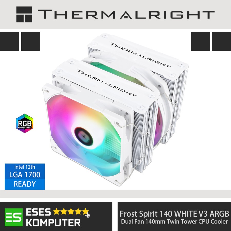 HSF THERMALRIGHT Frost Spirit 140 WHITE V3 ARGB Twin Tower CPU Cooler