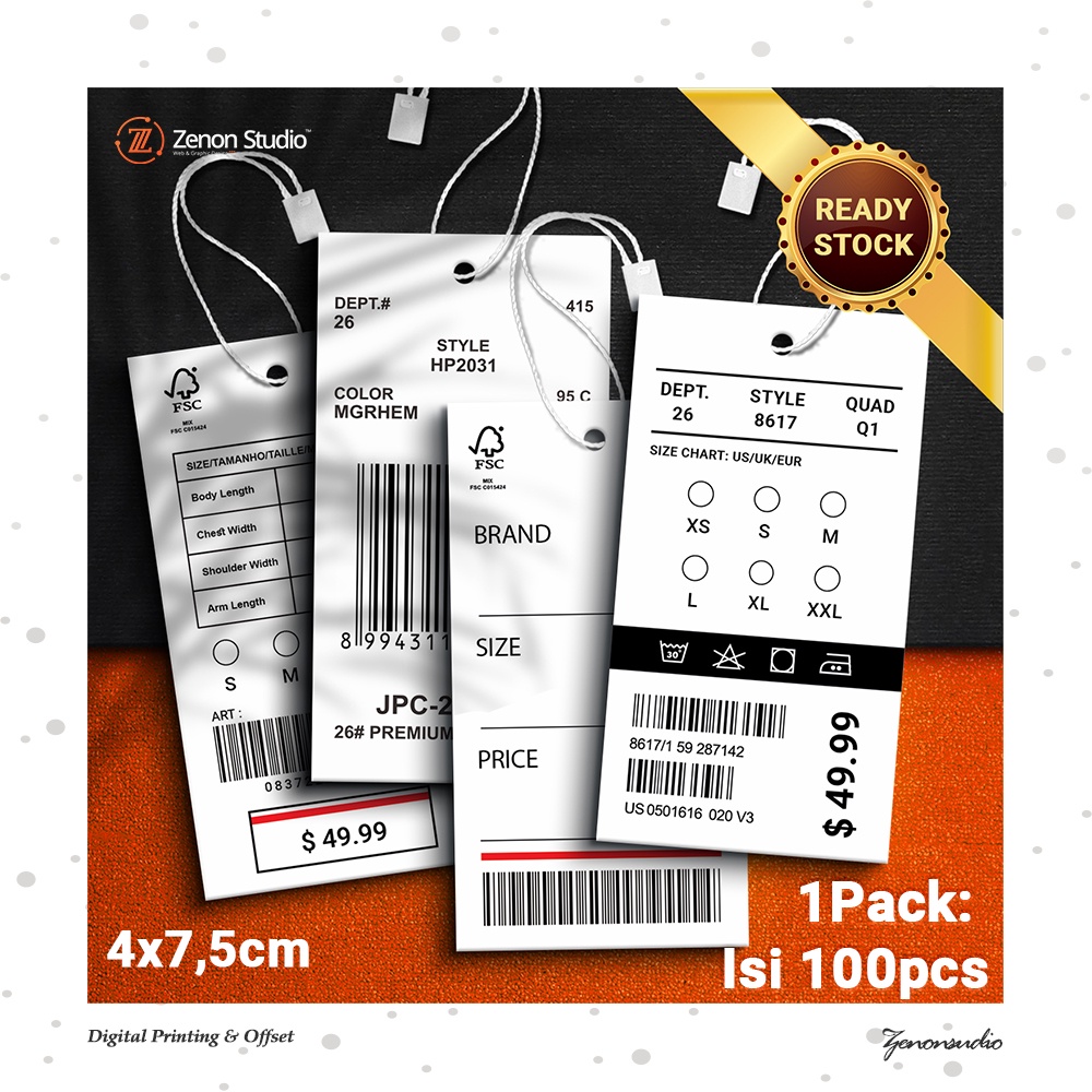 

[100pcs] Hangtag / Hang Tag Barcode Thriff Harga Ready Stock (Uk. Standar)