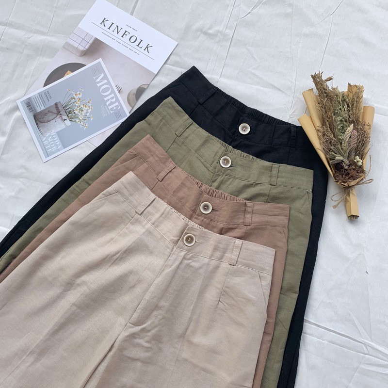 Kulot Linen M L XL XXL Highwaist SEOUL Kulot Linen Laura Slim Celana Kulot Linen Cullote / SEOUL Kulot Linen Grosir Sandaang