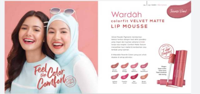 Wardah ColorFit Velvet Matte Lip Mousse dengan 14 warna varian