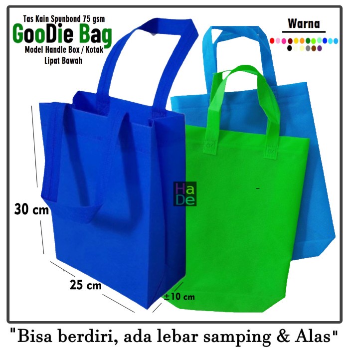 

NEW Box 25x30x10 cm | Tas Kain Spunbond Goodie Bag Polos Kantong Souvenir - Bebas apa saja