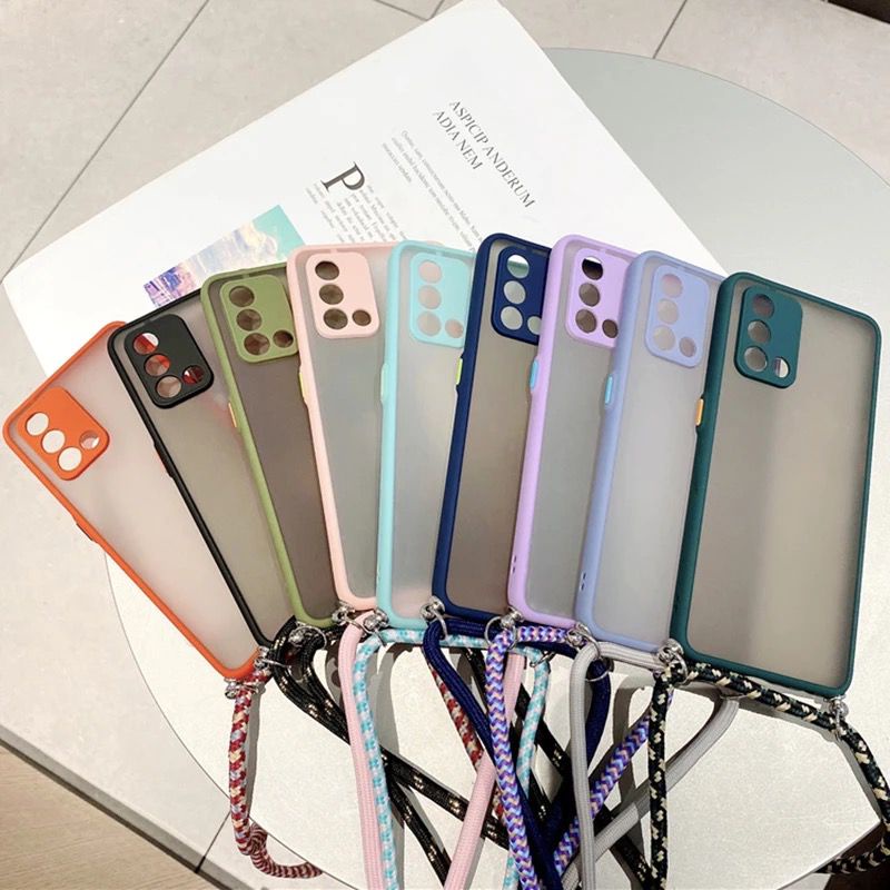 CASE MATTE + TALI LANYARD - SLING CASE MATTE XIAOMI REDMI NOTEE 9 PRO REDMI 9C REDMI NOTE 8 REDMI NOTE 7 POCOPHONE X3 PRO X3 NFC - SC- SC