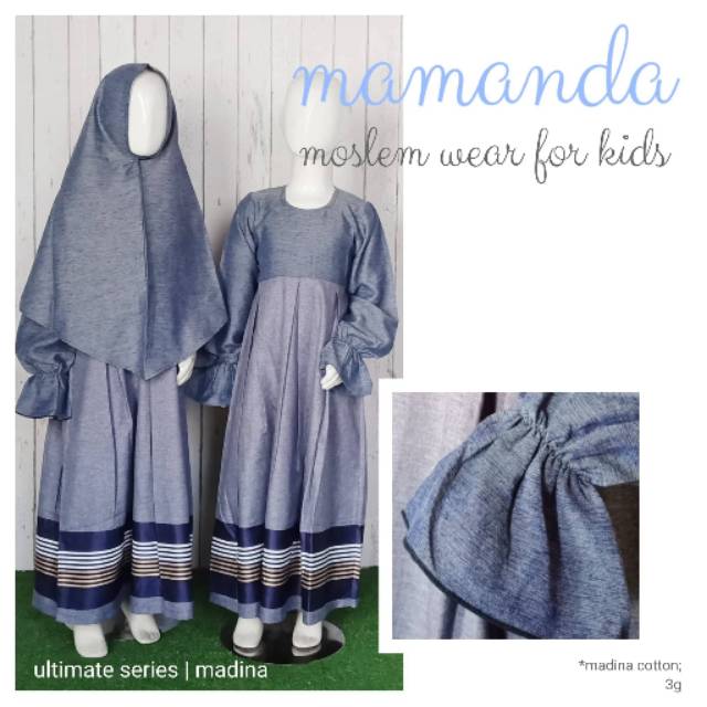 Gamis Anak /Baju Muslim Anak perempuan 1-12thn Lucu Murah Mamanda Ultimate Series Madina