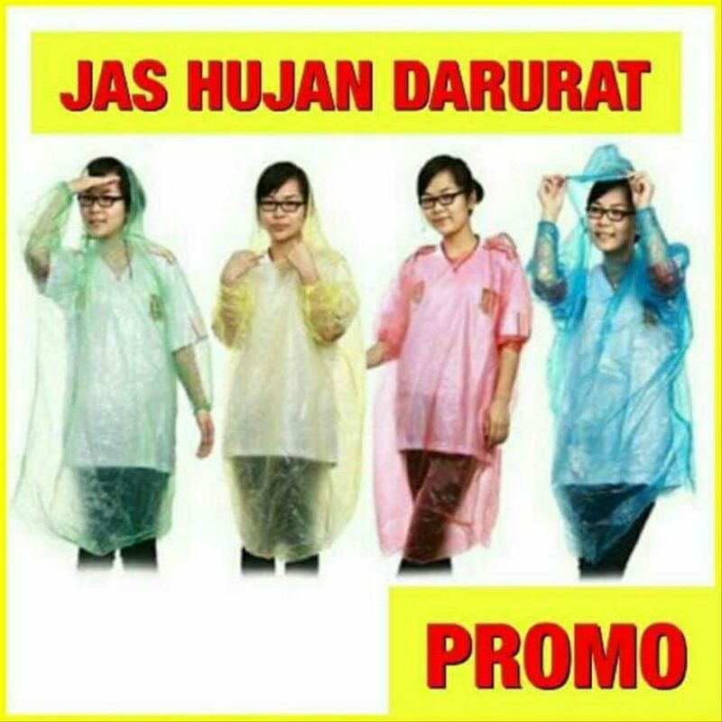 JAS HUJAN PLASTIK Sekali Pakai /Rain Coat Plastic Disposable Emergency/ baju Lengan Darurat/jas Hujan sekali pakai [PADMA]