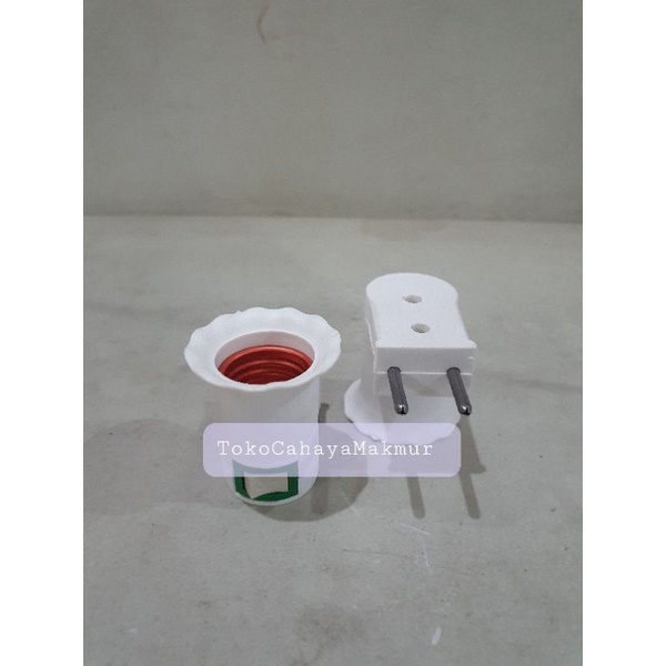 Fitting Colok + Saklar On Off / Lamp Holder E27 / Fitting Lampu Kuningan