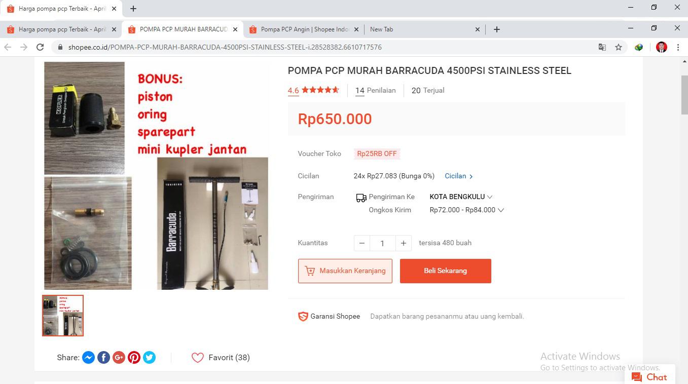Pompa Pcp Murah Barracuda 4500psi Stainless Steel