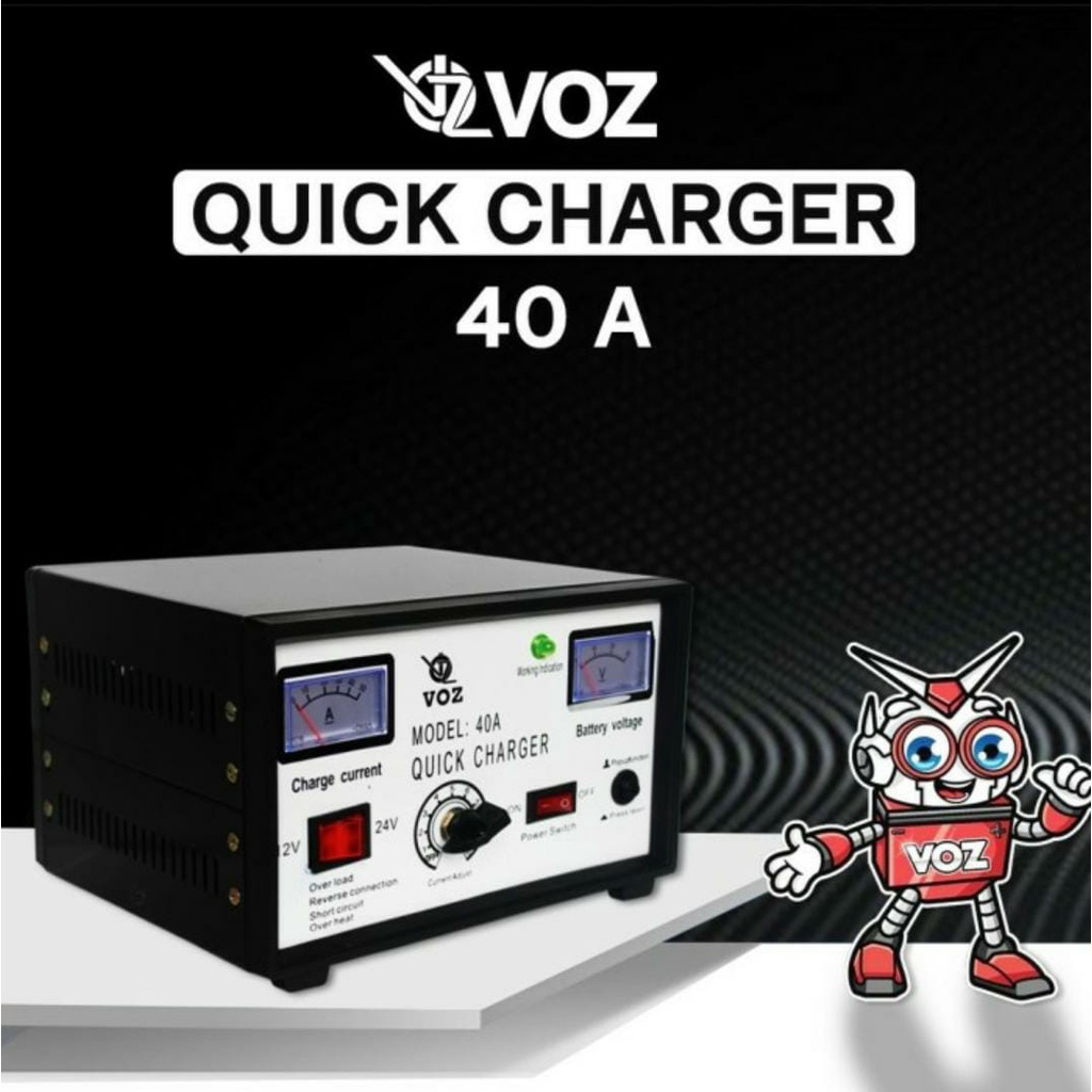 Charger Aki Voz 40A / Charger Aki Mobil / Charger Aki Motor